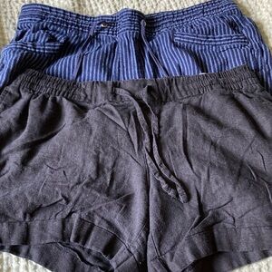 Blue Plaid Shorts and Black Short